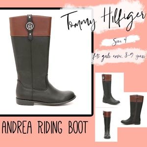 Hilfiger Girls 4 Andrea Riding Boot black brown